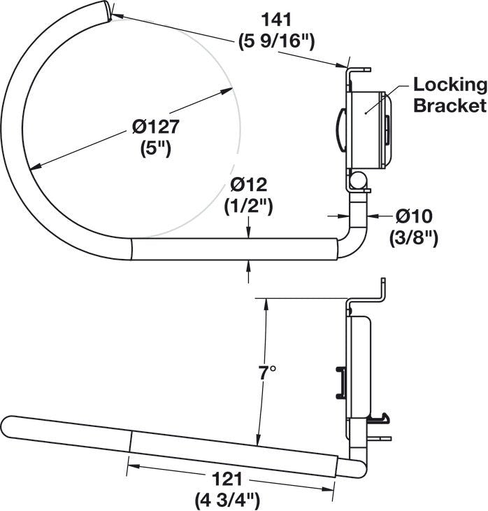 HandiWall Fat Tire Bike Hook with Locking Bracket for Garage Slatwall Panels - KI Home