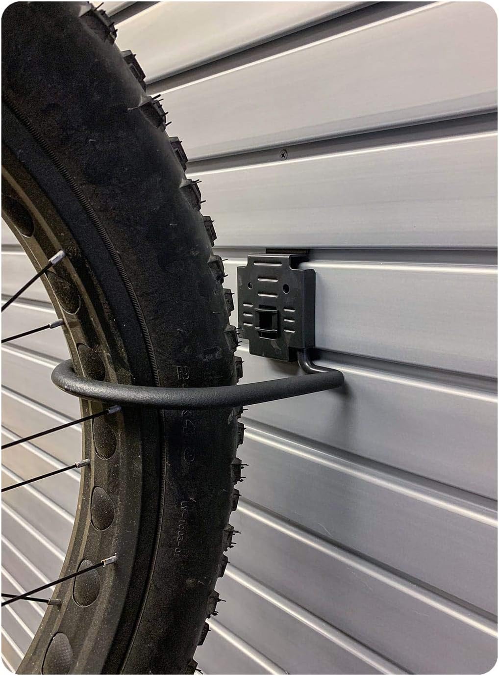 HandiWall Fat Tire Bike Hook with Locking Bracket for Garage Slatwall Panels - KI Home