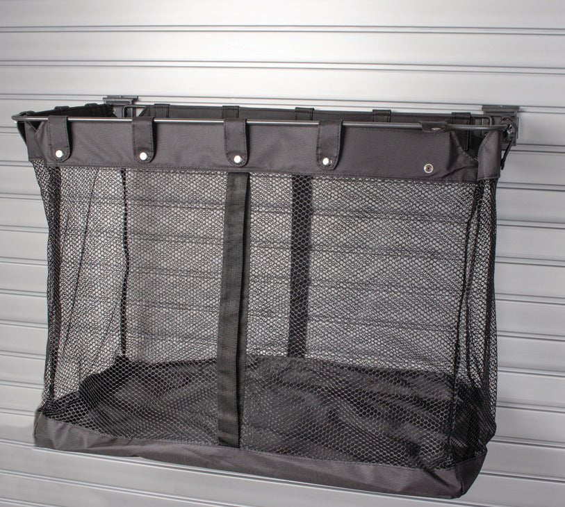 HandiWall Large Mesh Storage Basket | Heavy - Duty Steel Slatwall Sports Organizer (33 3/4" W) - KI Home