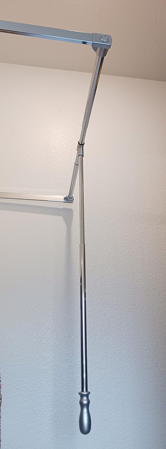 Hardware Resources 45 LB Weight Capacity Soft - Close Heavy - Duty Steel Closet Side - Mounted Wardrobe Lift with Adjustable Width - KI Home