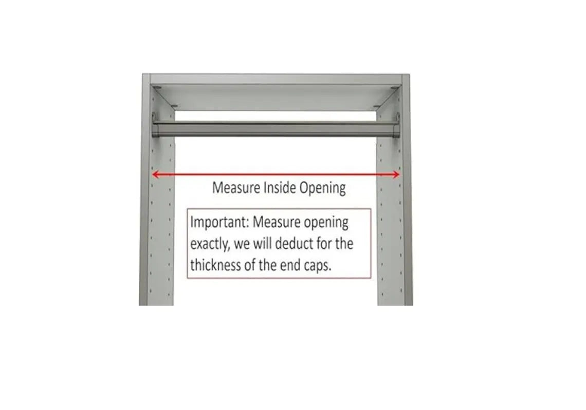 Custom Cut-to-Size Concave Closet Rod | Made-to-Order Wardrobe Hanging Rod with Supports