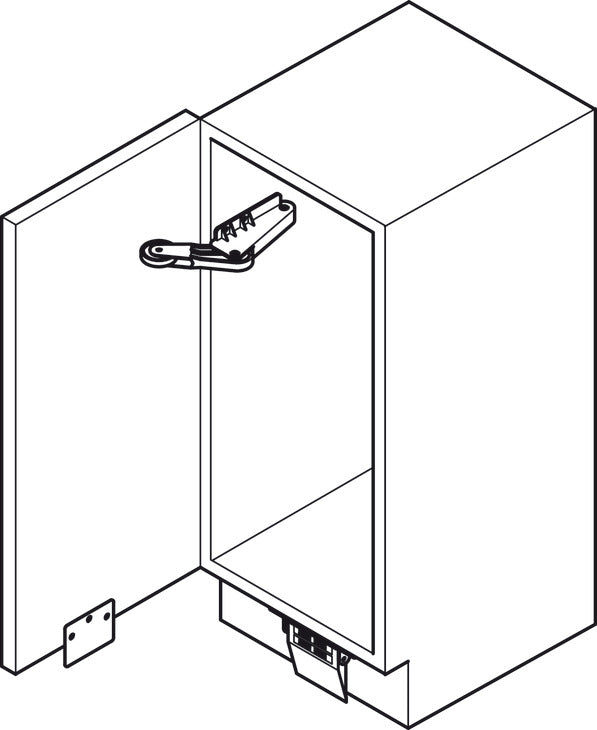 Hands-Free Toe Kick Garbage Can Cabinet Door Opener Foot Pedal with Magentic catch, Counter-plate and Spring-loaded roller arm