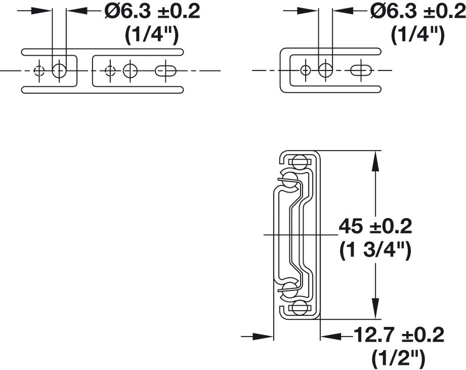 5-Case ProPack Häfele Matrix BB A45 Full Extension Side-Mounted Steel Ball Bearing Drawer Slide Runners with Rear Brackets