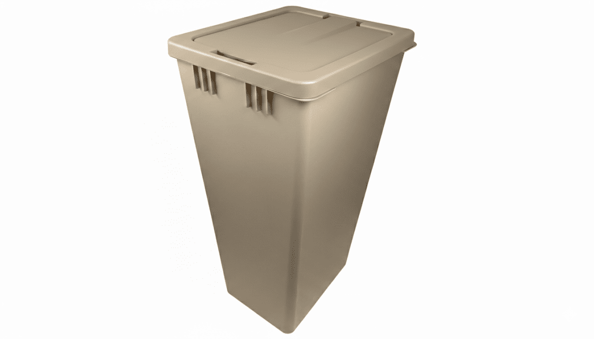 Kessebohmer Premium Replacement Trash Bin with Lid - 36 Qt (34L) or 52 Qt (49L) - Champagne, Gray, or White - KI Home