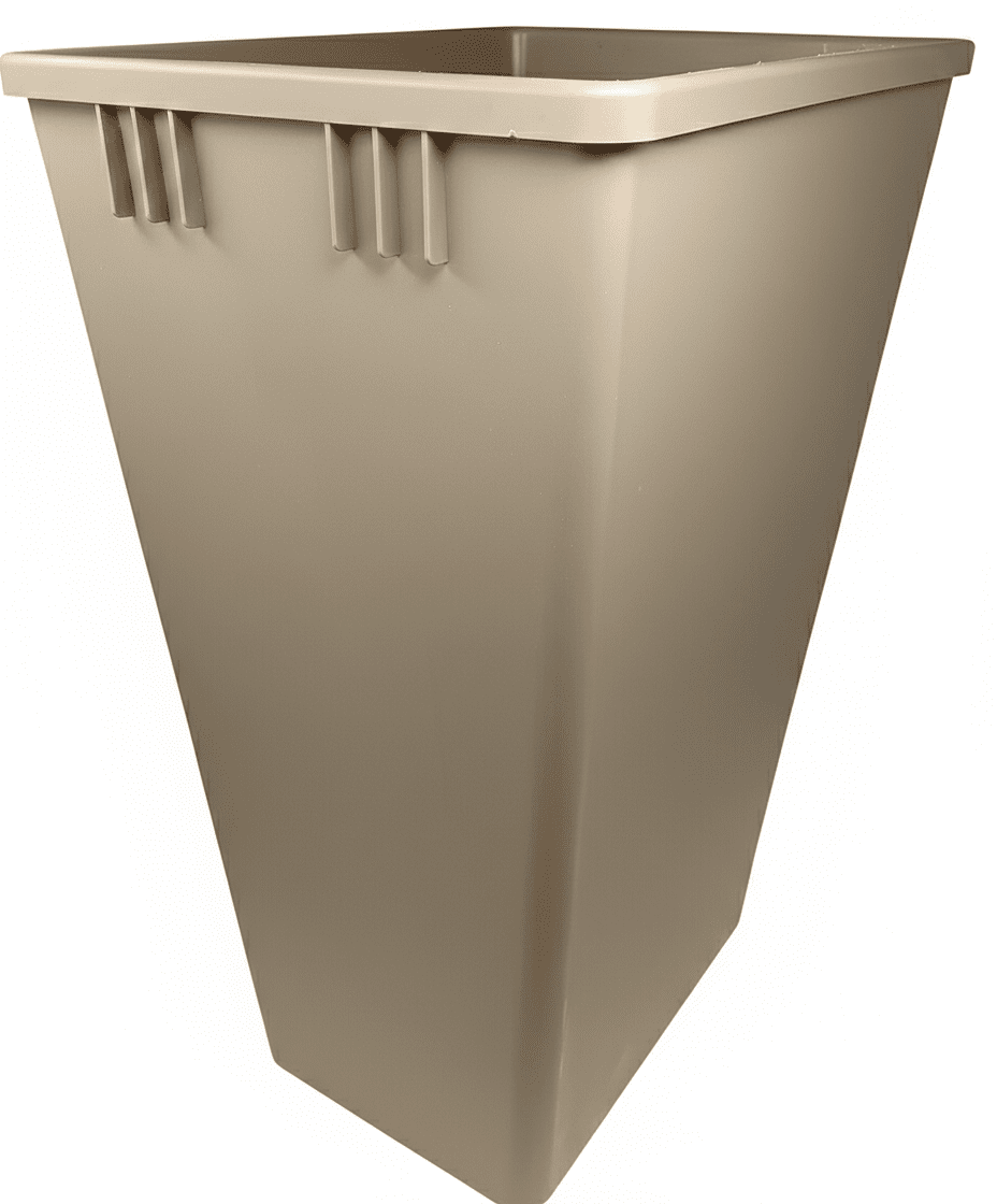Kessebohmer Premium Replacement Trash Bin with Lid - 36 Qt (34L) or 52 Qt (49L) - Champagne, Gray, or White - KI Home