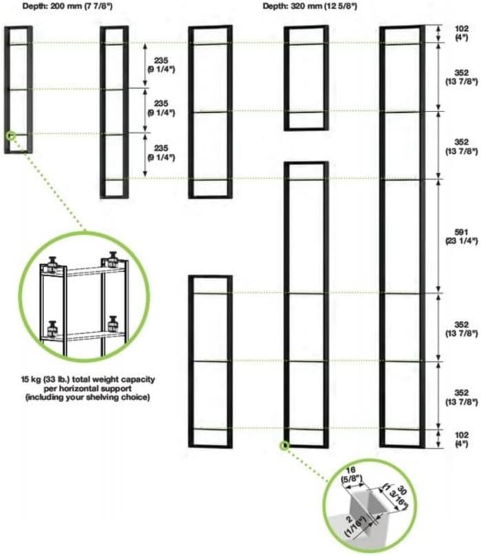 Kessebohmer YouK Clever Modular Organizational Storage Open Shelving System for Any Room Kitchen Bathroom Living Room Closet and Office - KI Home