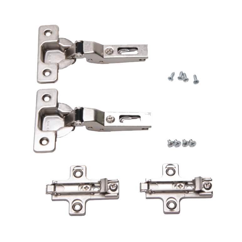 Knape and Vogt Salice Full Inset Press - In Concealed Euro Free - Swinging Cabinet Door Hinge Kit with 90 Degree Opening Angle and 3 - Way Adjustment - Pair - KI Home