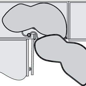 Lemans II Set 2 - Shelf Lazy Susan with Soft - Close for Blind Base Corner Cabinets Chrome and Anthracite Model 45 Swing Left - KI Home