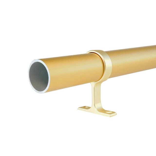 Matte Brass 1 - 5/16” Diameter Round Wardrobe Closet Rod – Heavy - Duty Aluminum with End Caps - KI Home