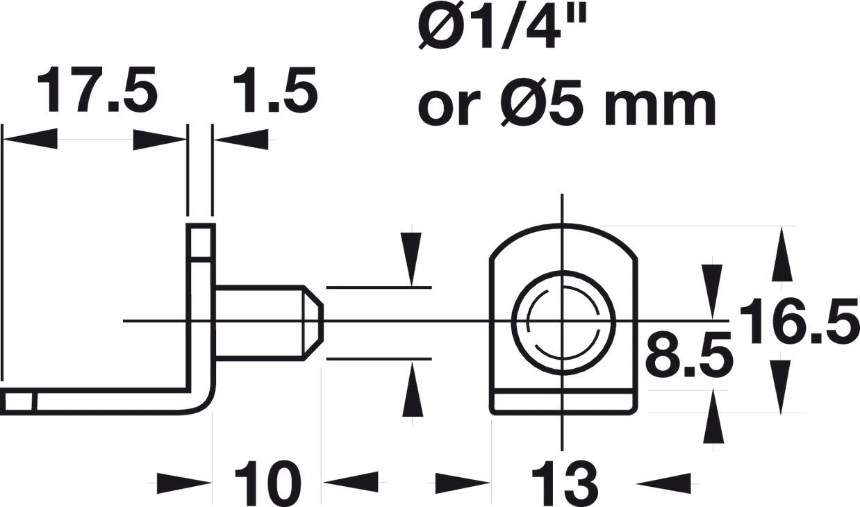 Metal Shelf Support Push - In Angled Cabinet and Furniture Shelf Bracket - KI Home
