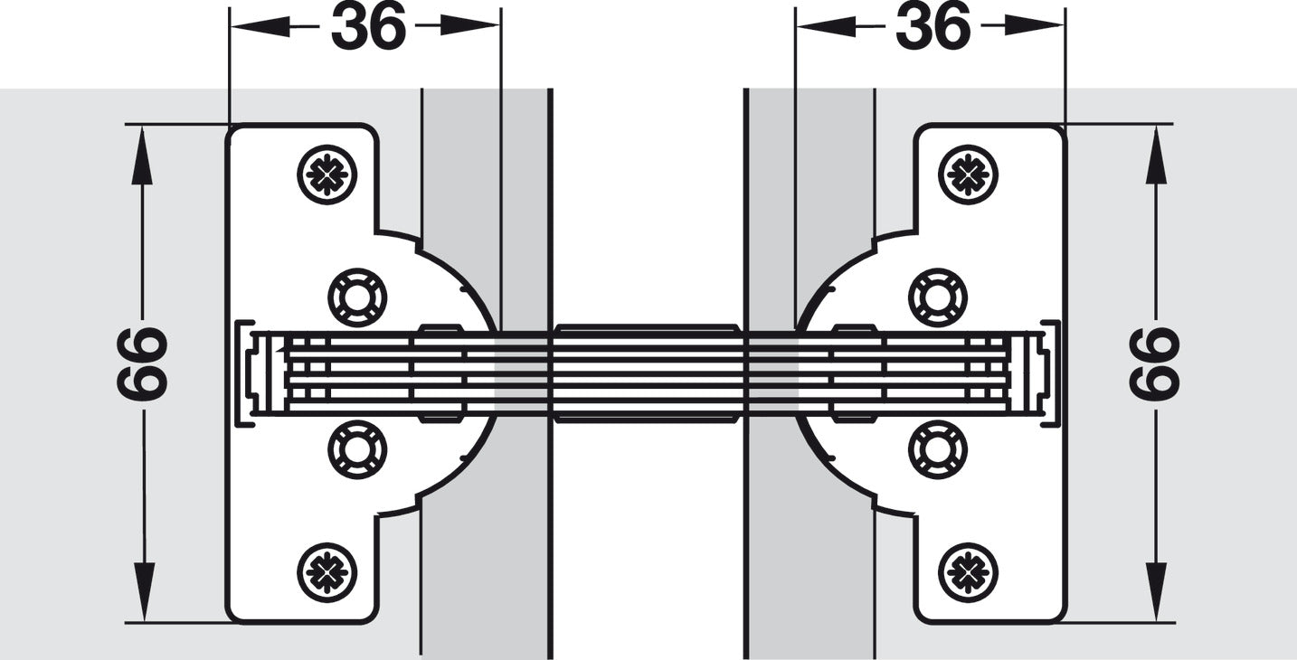 Hafele Miter Flap Cabinet Steel Hinge GS 45/90 1.5mm (1/20'') Wide with 135° Opening Angle for Doors and Flaps