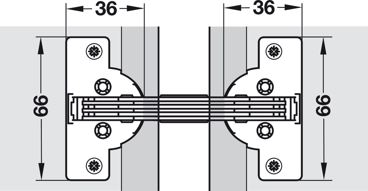 Hafele Miter Flap Cabinet Hinge 1.5mm (1/20'') Wide with 90° Opening Angle for Doors and Flaps
