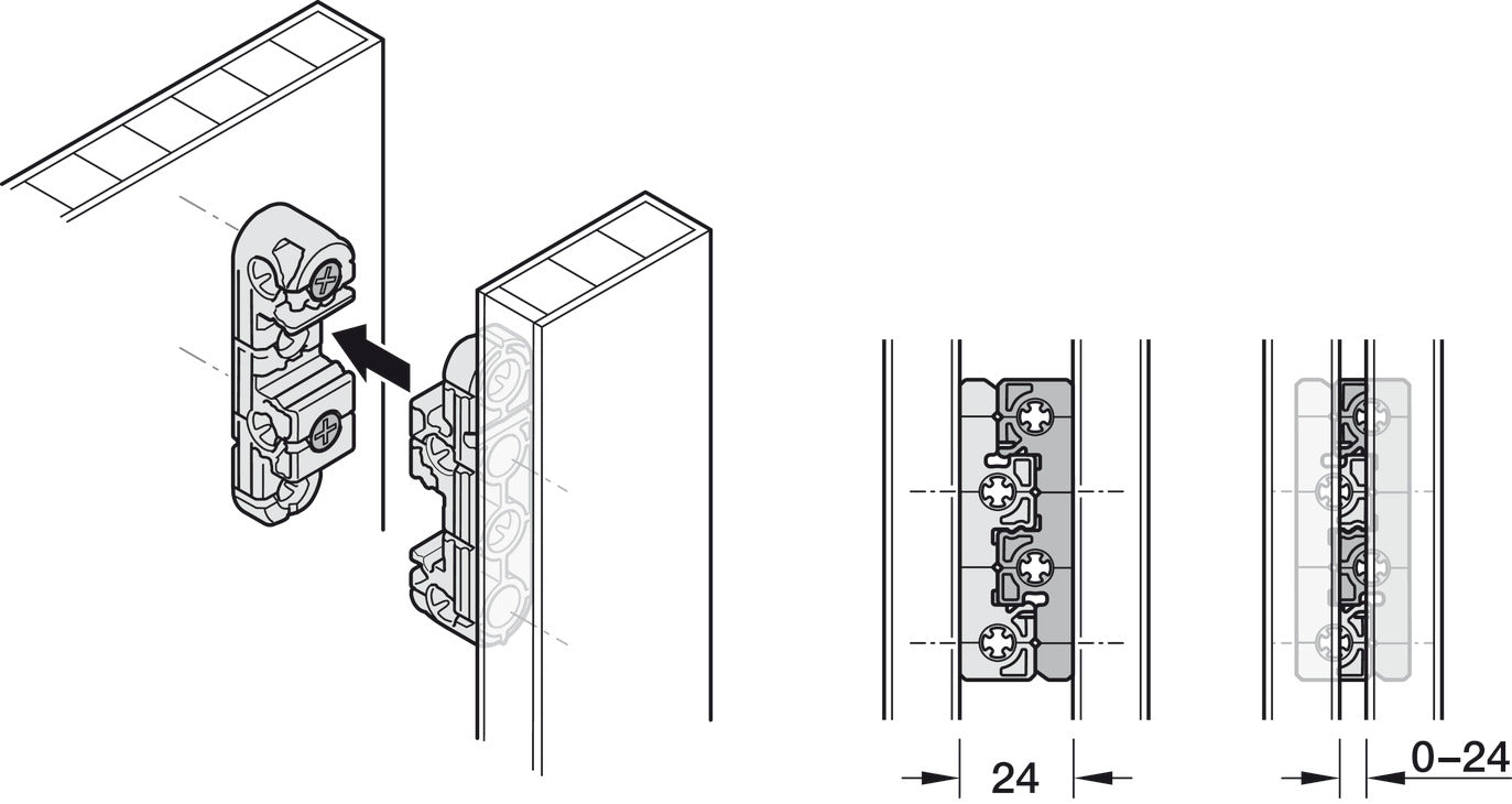 Häfele Ixconnect UC 16/64 Universal Connector – Black Plastic (Multi-Pack Options Available)