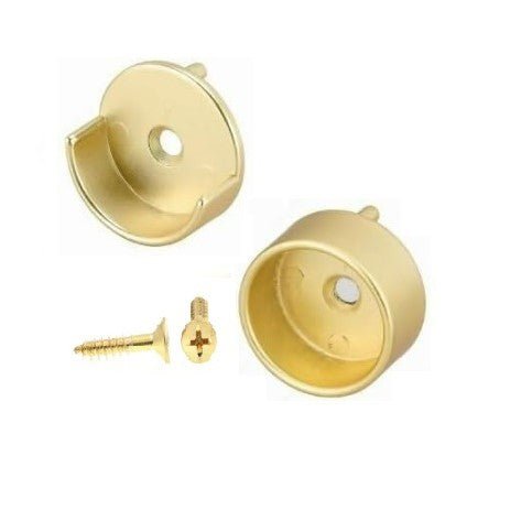 One Pair 1 - 5/16" Round Wardrobe Closet Rod End Supports – Open & Closed Flanges - KI Home