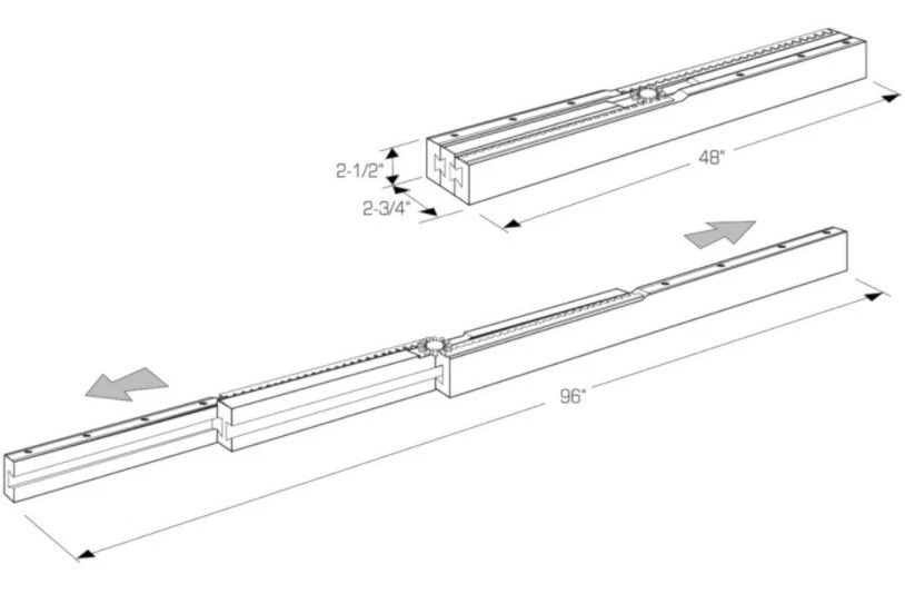 One Pair Equalizer Table Slides with Metal Gear Mechanism in Solid Wood (L & R) - KI Home