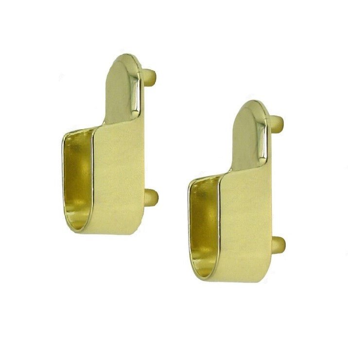 Oval Closet Rod Metal End Supports (Pair) - Open Flanges with Screws - KI Home
