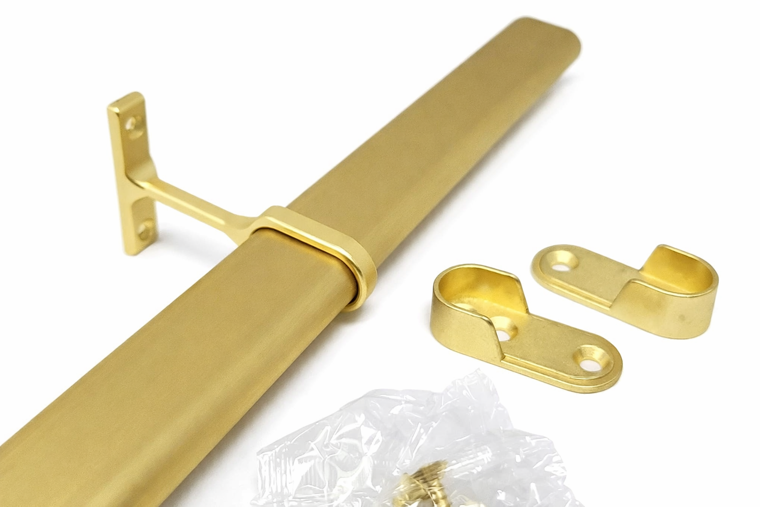 Oval Wardrobe Tube Closet Rod with Two End Supports - Aluminum (18"-48" L)