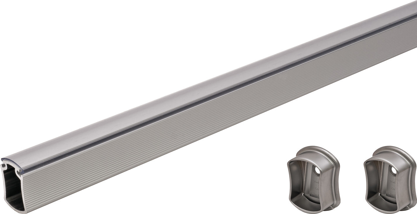 TAG Hardware Premium Concave Wardrobe Closet Rod with End Supports and Protective Cap 18 inches to 92 inches Lengths