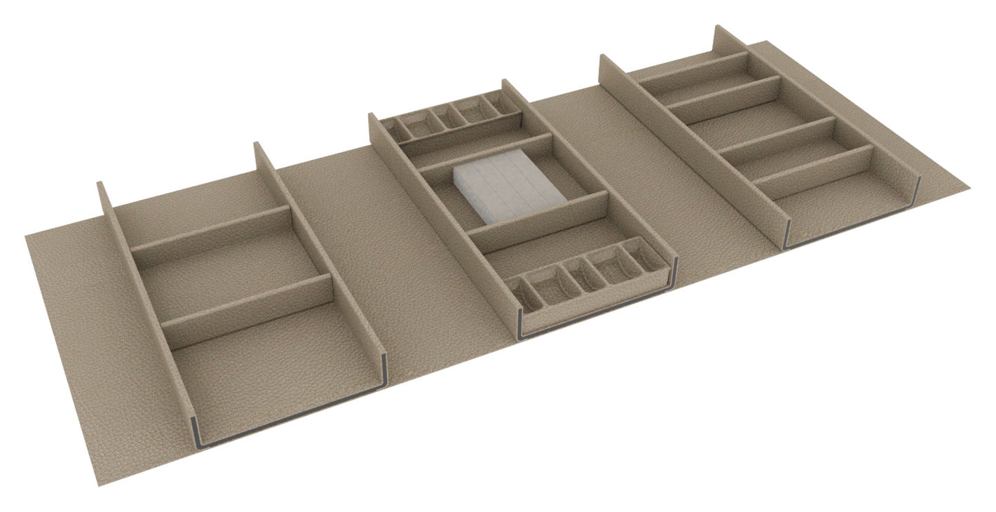 TAG Hardware Contour Configurable Modular Drawer Organization System β Fully Adjustable, Trim-to-Fit, Faux Leather