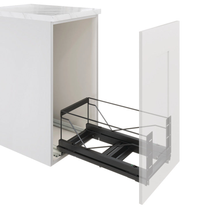 Hafele 2 x 28 Qt Pull-Out Double Waste Bins with Soft-Close Slides, Bottom-Mount System for 15" Cabinets
