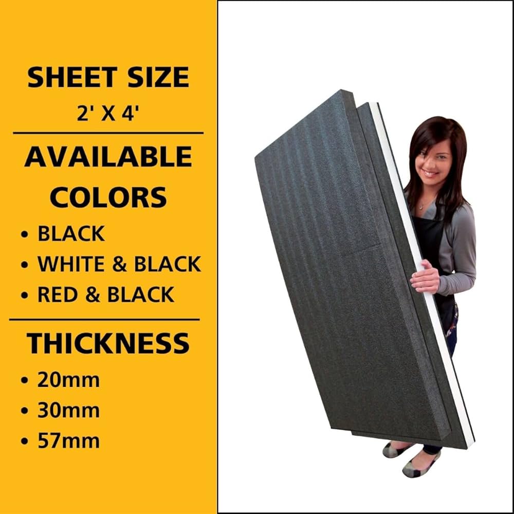 Premium Kaizen Shaping Foam – 1 - Pack, Customizable Tool Storage Sheets, 24" x 48" - KI Home