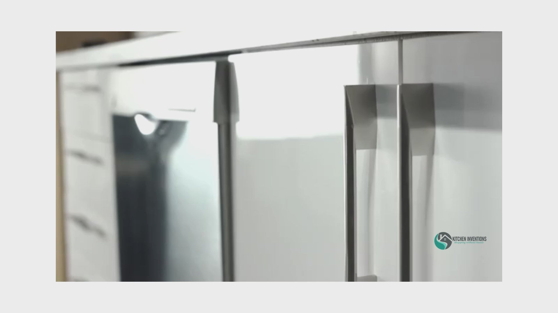 Load video: Hands-Free Toe Kick Garbage Can Cabinet Door Opener Foot Pedal with Magentic catch, Counter-plate and Spring-loaded roller arm