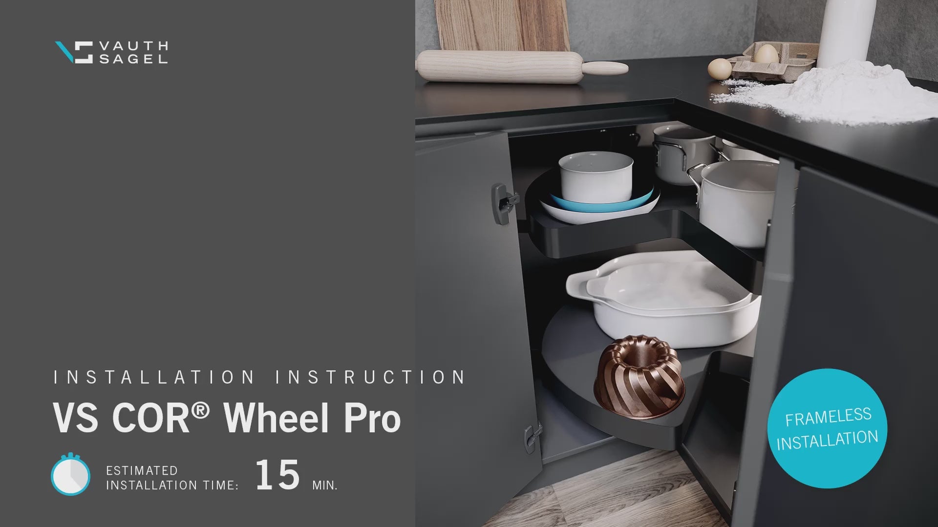 Vauth-Sagel VS COR® Wheel Pro Scalea Fullround 2-Shelf Independently Rotating Lazy Susan