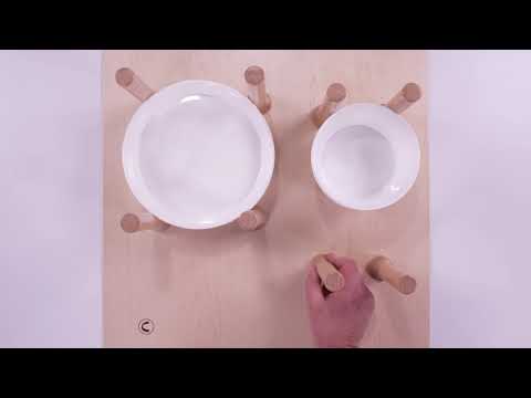 Load video: Häfele Premium Maple MagnaBase Board Kit with Magnetic Pegs for Drawer Organization