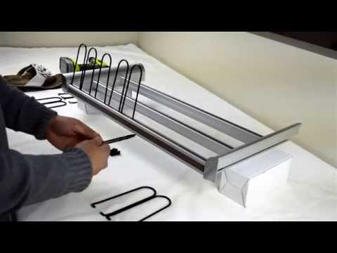 Load video: TAG Hardware Premium Shoe Rack Closet Wardrobe Organizer with Full extension Pullout Soft Close slides