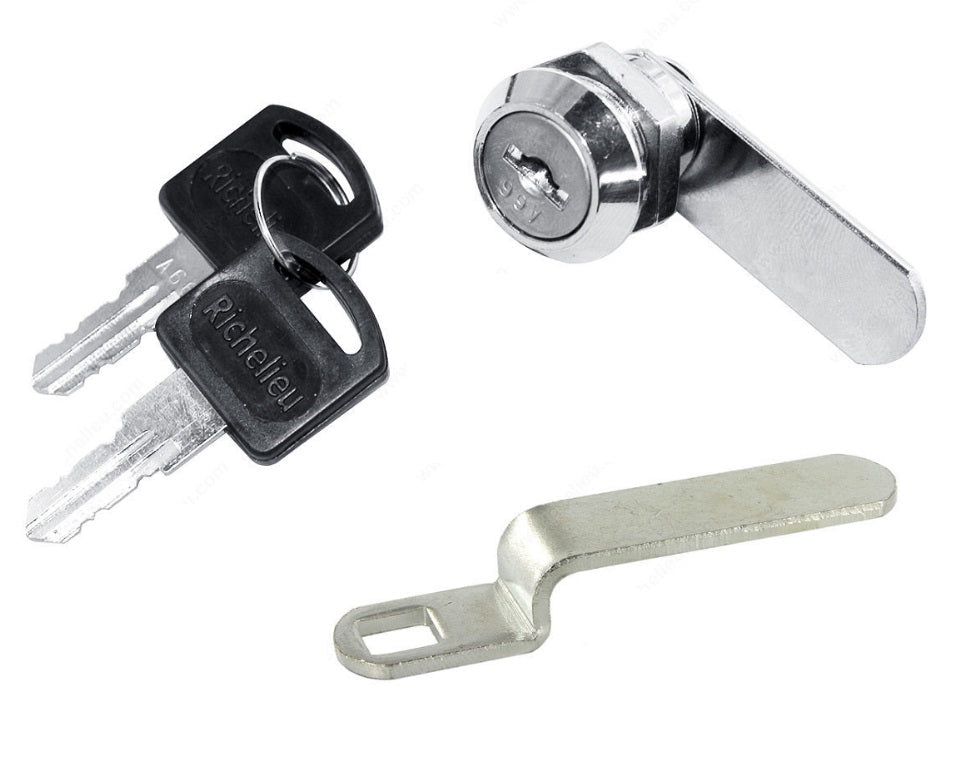 Richelieu BP1407 Cam Lock – Chrome Cabinet & Drawer Security (For Panels up to 12mm) - KI Home