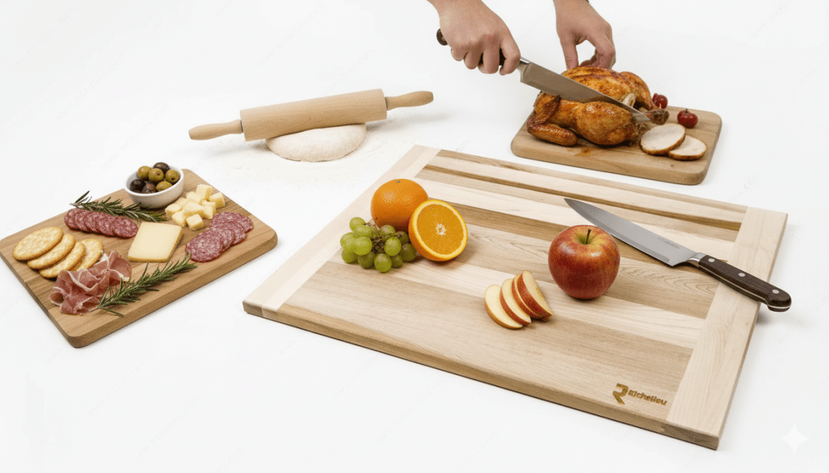 Richelieu Extra Large Canadian Maple Cutting Board - Pastry/Carving Board (22" x 16" x 3/4") with Care Kit - KI Home