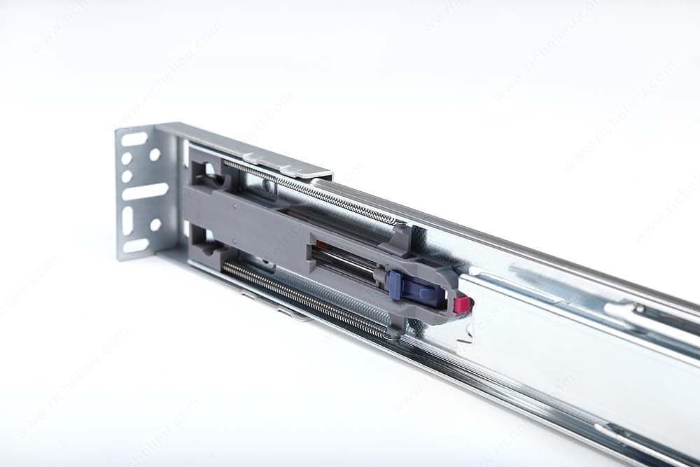 Richelieu GS4270 Series Kit Full Extension Soft - Close Drawer Slides with Rear Metal Brackets – 16" to 28" Lengths (One Pair) - KI Home