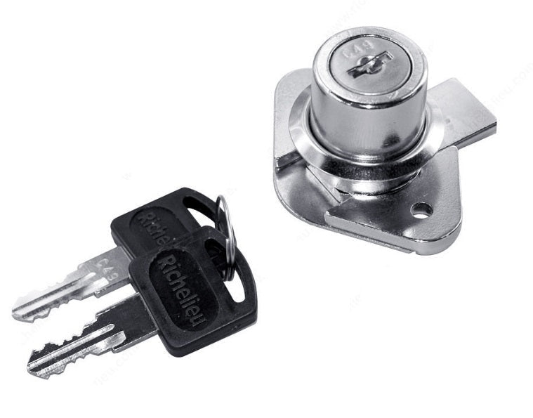 Richelieu Series 1402 Cam Lock – Cabinet & Drawer Security (Chrome) - KI Home