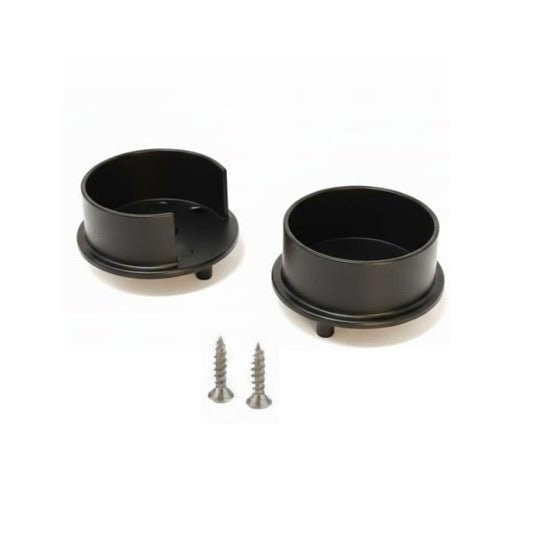 Round 1 - 5/16" Wardrobe Closet Rod End Supports - Open & Closed Pair - KI Home
