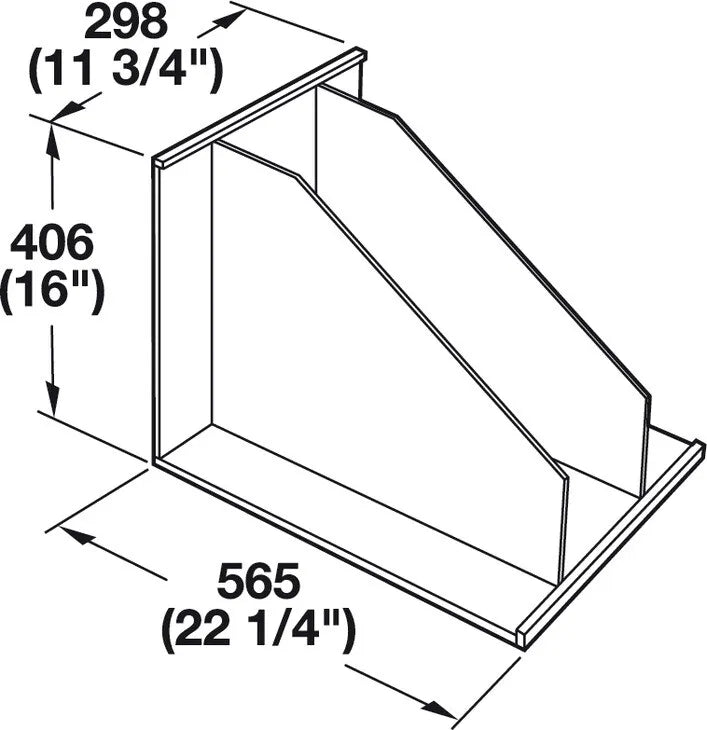 Hafele 11.75 Inch Wide Vertical Tray Wood Divider for 12 Inch Wide Cabinets