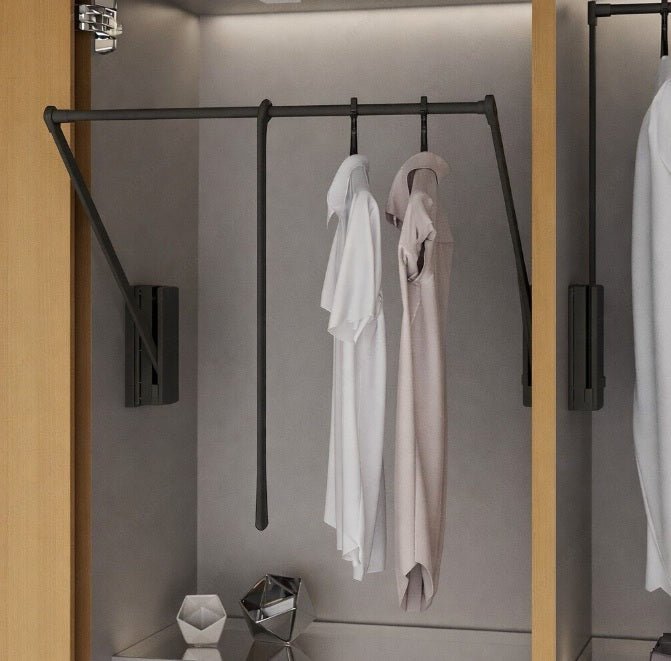 Servetto ClosetPro Side-Mounted Wardrobe Lift with Soft-Close Pull-Down Closet Organizer - KI Home