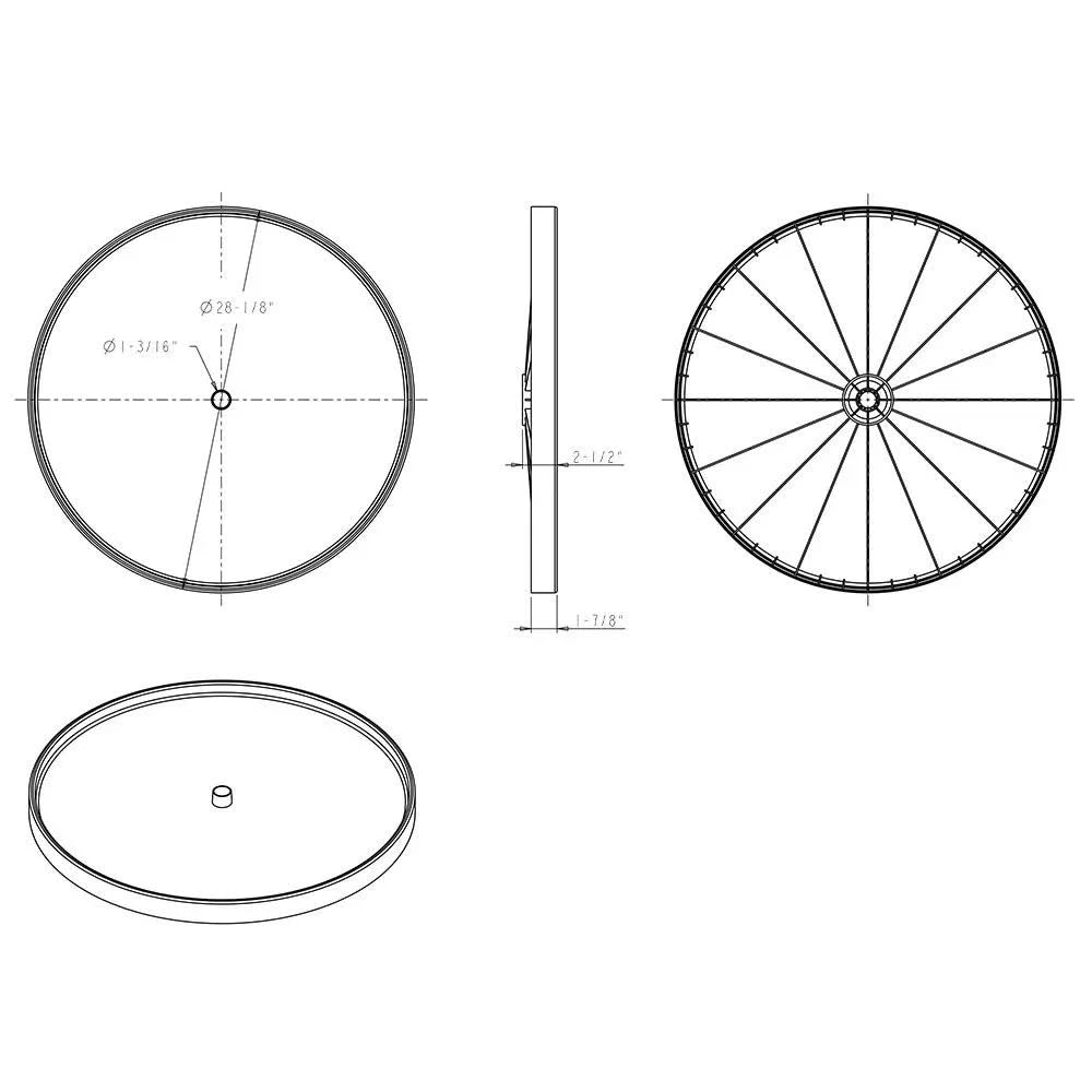 18" Round 3-Shelf Lazy Susan Set for Wall Corner Cabinets – Independently Rotating Plastic Shelves with Adjustable Telescoping Pole (31.5"–43")