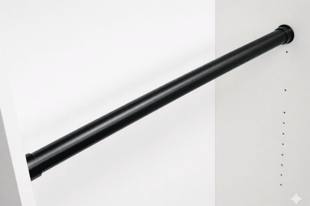 TAG Hardware 1 - 5/16" Round Wardrobe Closet Rod with End Supports | Anodized Aluminum Tube | Multiple Finishes | Made in Canada - KI Home