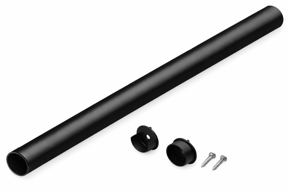 TAG Hardware 1 - 5/16" Round Wardrobe Closet Rod with End Supports | Anodized Aluminum Tube | Multiple Finishes | Made in Canada - KI Home