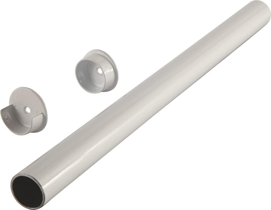 TAG Hardware 1 - 5/16" Round Wardrobe Tube Closet Rod with End Supports, Multiple Finishes, Made in Canada - KI Home