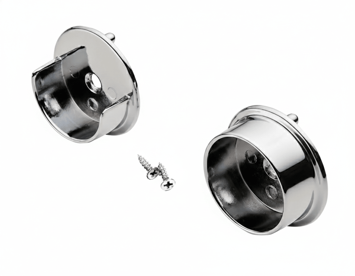 TAG Hardware 1 Pair (2 Pieces) Round Closet Rod Supports | 1 - 5/16" Diameter - KI Home