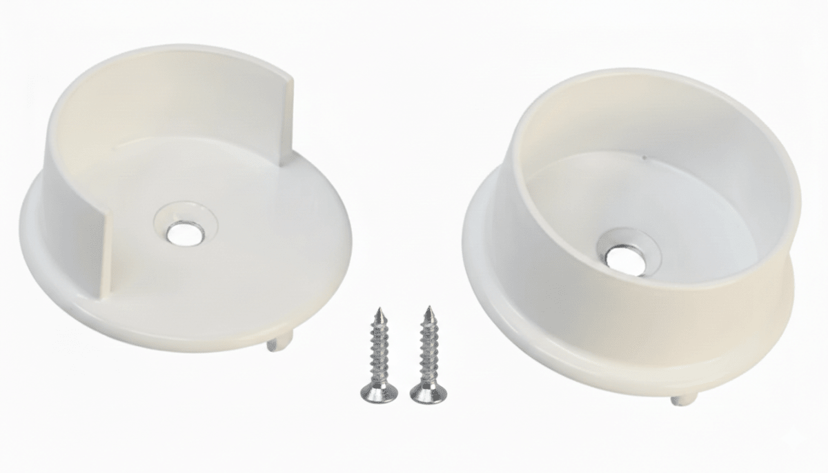 TAG Hardware 1 Pair (2 Pieces) Round Closet Rod Supports | 1 - 5/16" Diameter - KI Home