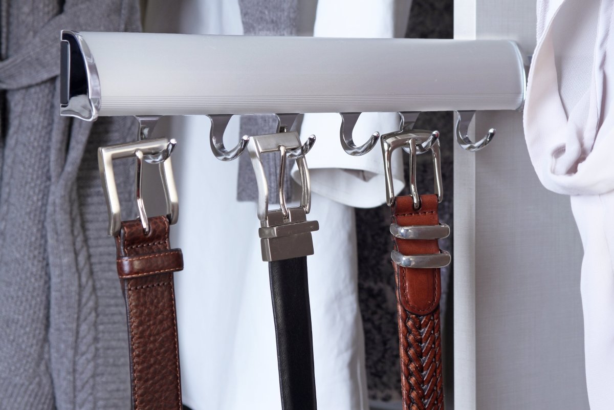 TAG Hardware Designer 5 - Hook Telescopic Valet Belt Rack - KI Home