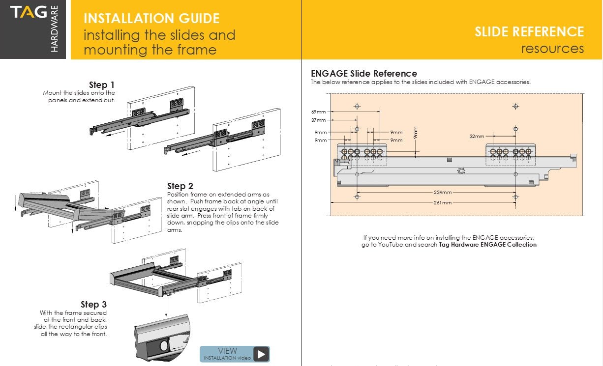 TAG Hardware ENGAGE Closet Pant Rack Organizer with Hangers Full Extension Soft - Close Slides - KI Home