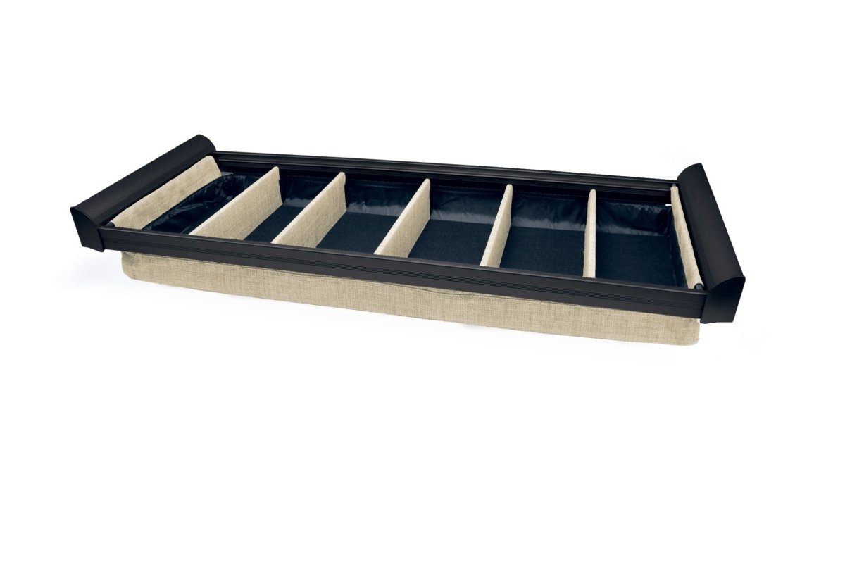 TAG Hardware Engage Lingerie Pullout Full extension Soft - close Undermount slides: 14 - Inch Depth, Customizable Compartments with Adjustable Dividers - KI Home