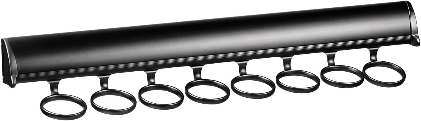 TAG Hardware Premium 8 - Hook 17 7/8 Inch Long Full Extension Pullout Closet Wardrobe Scarf Rack - KI Home