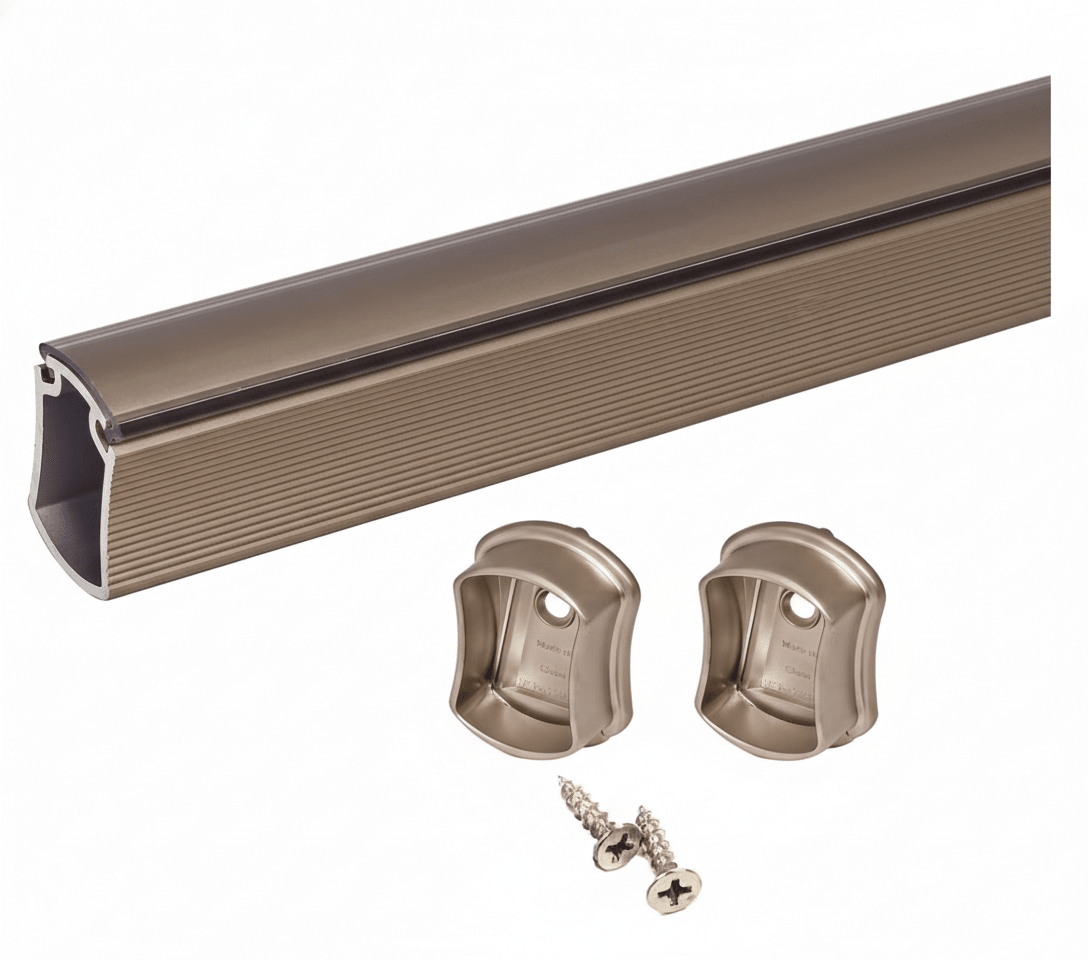 TAG Hardware Premium Concave Wardrobe Closet Rod - Aluminum Hanging Rail - KI Home