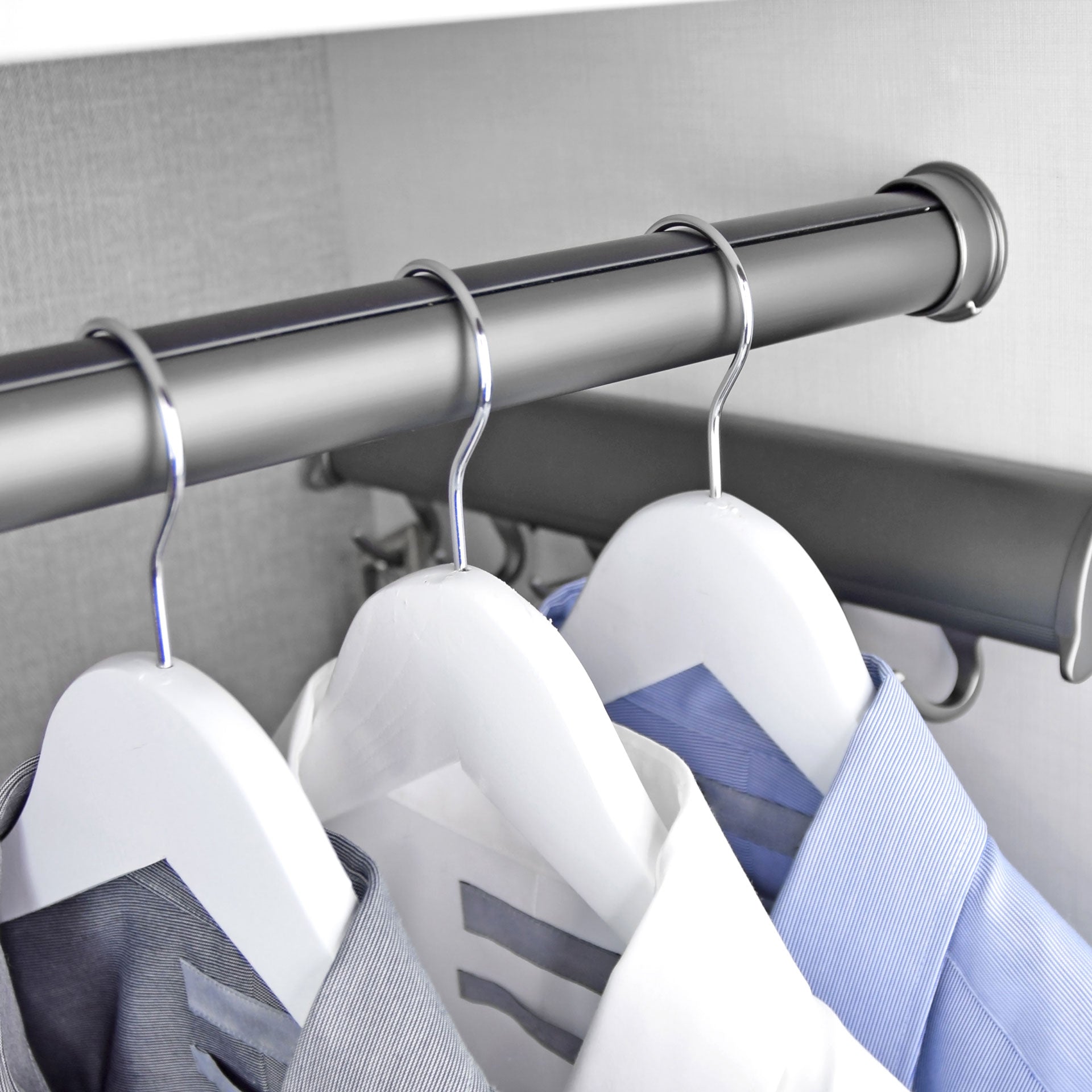 TAG Hardware Premium Synergy Elite 1 - 5/16” Diameter Round Wardrobe Closet Rod with End Supports and Protective Insert Cap - KI Home