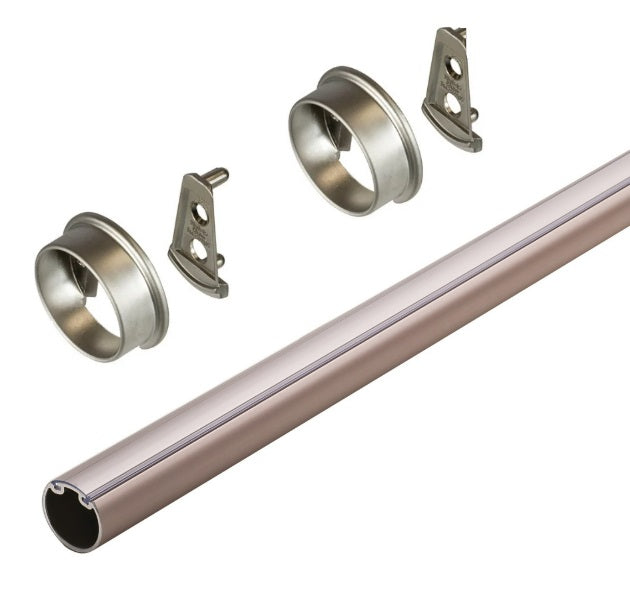 TAG Hardware Premium 1-5/16” Diameter Round Wardrobe Closet Rod with End Supports and Protective Insert Cap