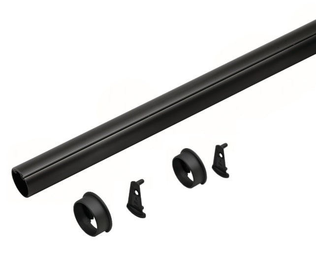 TAG Hardware Premium 1-5/16” Diameter Round Wardrobe Closet Rod with End Supports and Protective Insert Cap